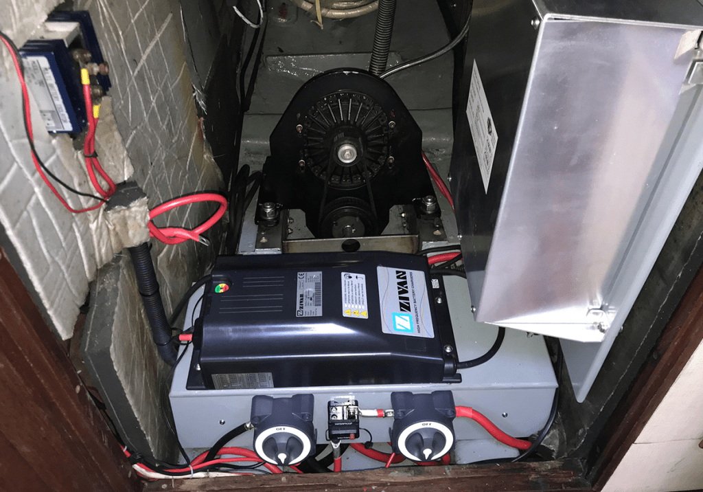 Lynch Marlin 7 kw electric motor installed on ocean strider
