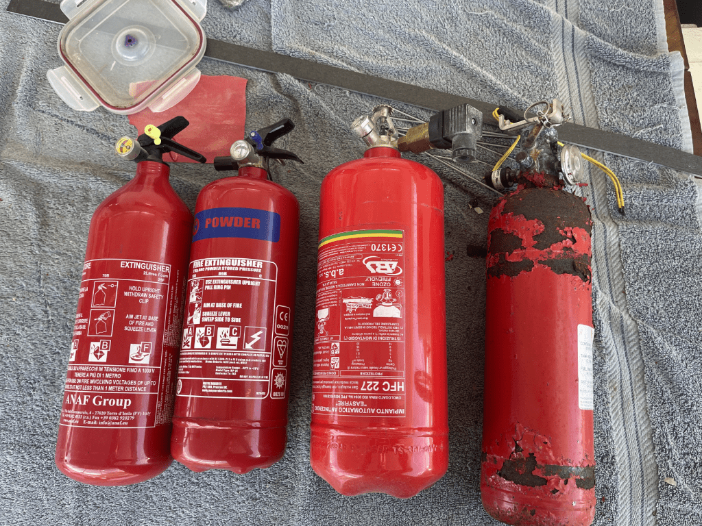 project management replaces outdated and damaged fire extinguishers
