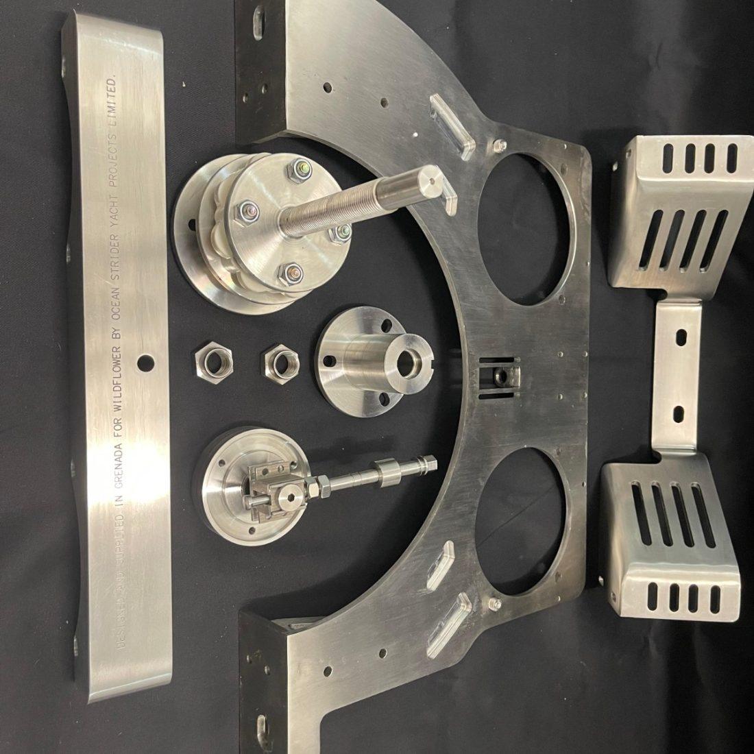 Custom yacht part made by Ocean Strider. Brackets for batteries for an electric inboard refit