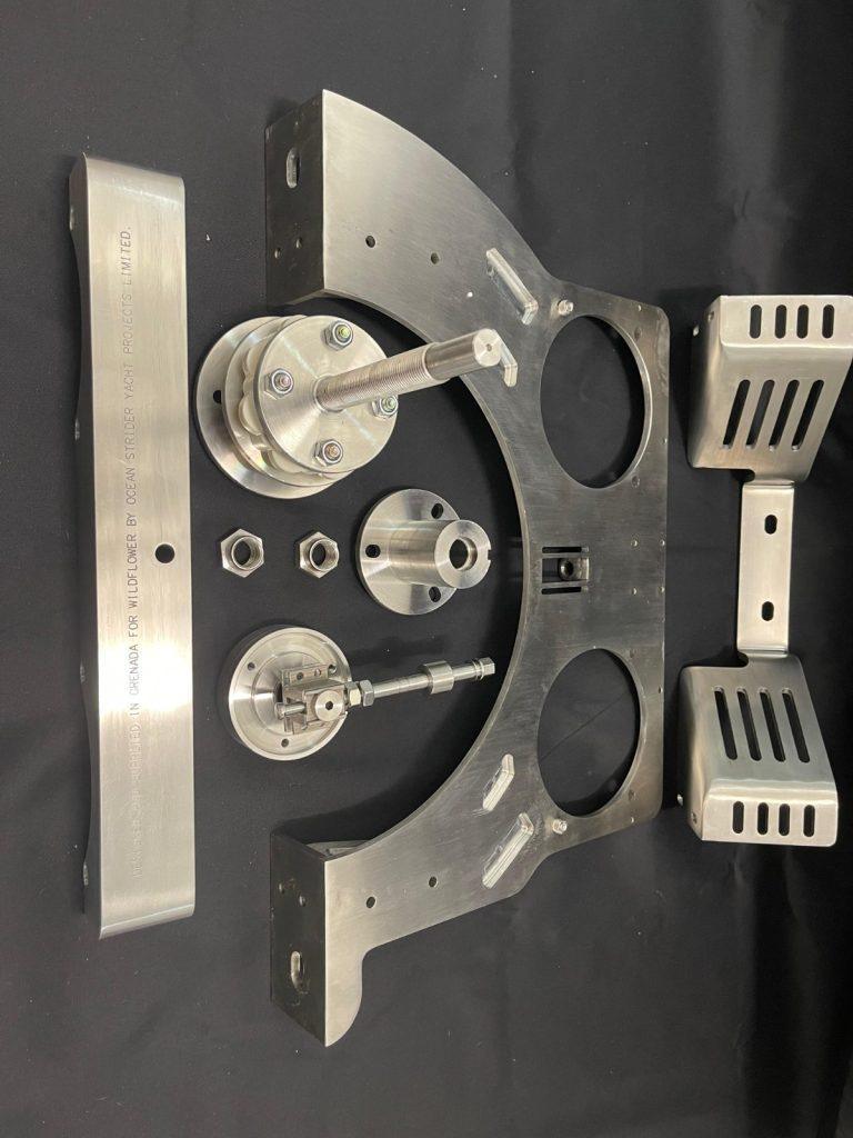 Custom yacht part made by Ocean Strider. Brackets for batteries for an electric inboard refit