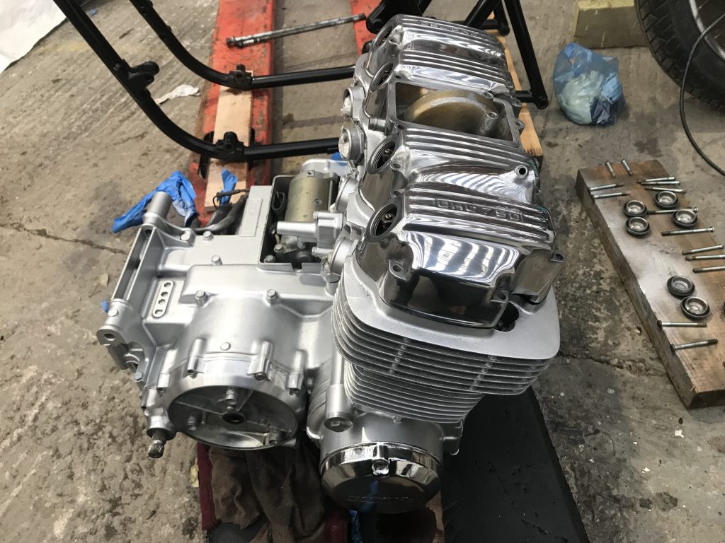 Honda bike restoration, engine ready.