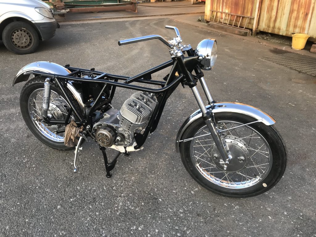 Kawasaki H1A restoration in progress.