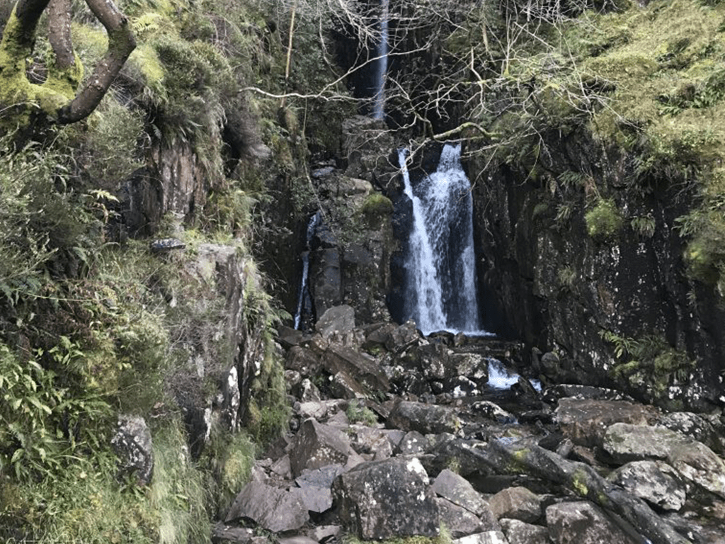 A waterfall in Loweswater the Lakes in the UK