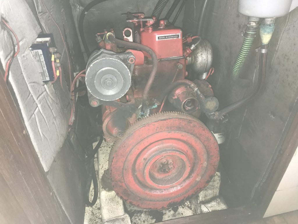 Ocean Strider old engine. Budget electric sailboat conversion